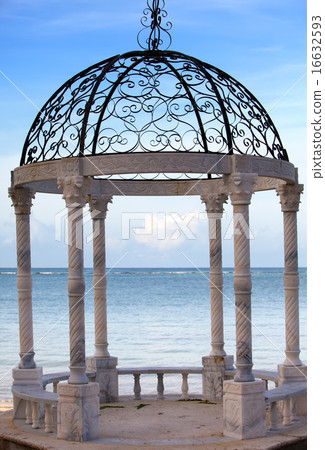 Pavilion on a beach. Pavilion on a beach. 16632593