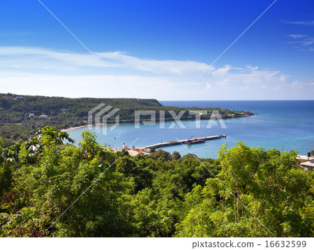 Jamaica. The sea in the sunny day and mountains. Jamaica. The sea in the sunny day and mountains. 16632599