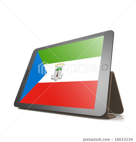 Tablet with Equatorial Guinea flag 16633234
