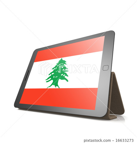 Tablet with Lebanon flag 16633273