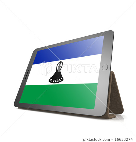 Tablet with Lesotho flag 16633274