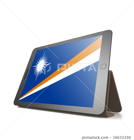 Tablet with Marshall Islands flag Tablet with Marshall Islands flag 16633298