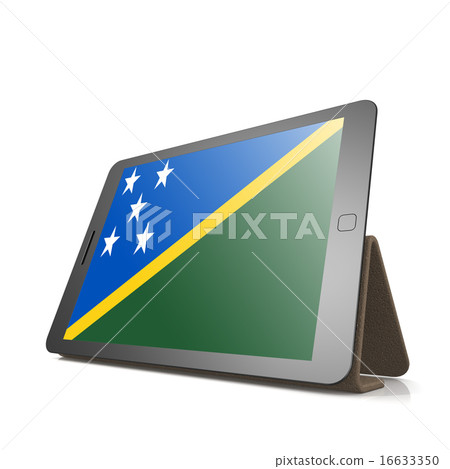 Tablet with Solomon Islands flag 16633350