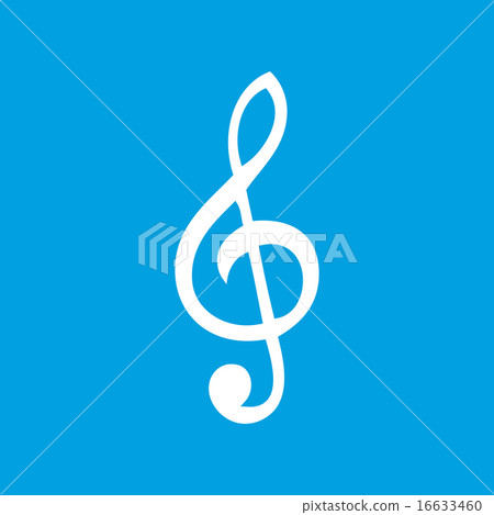 Treble clef white icon Treble clef white icon 16633460