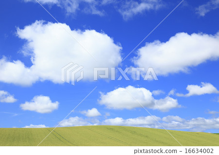 Hokkaido Biei town Wheat field and tears cloud Hokkaido Biei town Wheat field and tears cloud 16634002