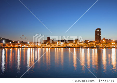 Barcelona Skyline at Night 16634845