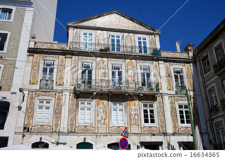 Tiled Building in Chiado District of Lisbon Tiled Building in Chiado District of Lisbon 16634865