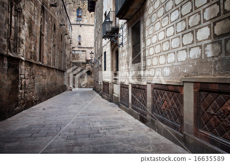 Alley in the Gothic Quarter of Barcelona Alley in the Gothic Quarter of Barcelona 16635589