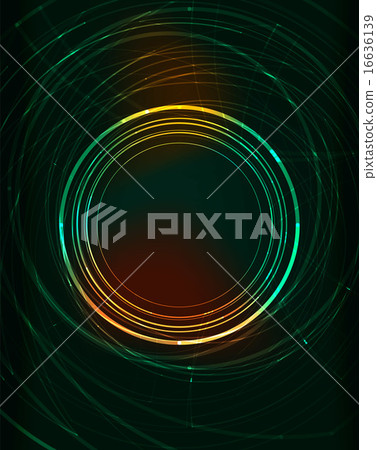 Glowing circle in dark space 16636139