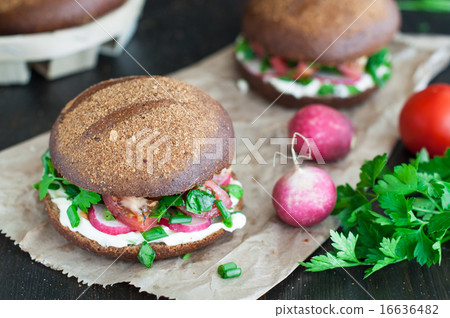 Italian tomato bruschetta with chopped vegetables Italian tomato bruschetta with chopped vegetables 16636482