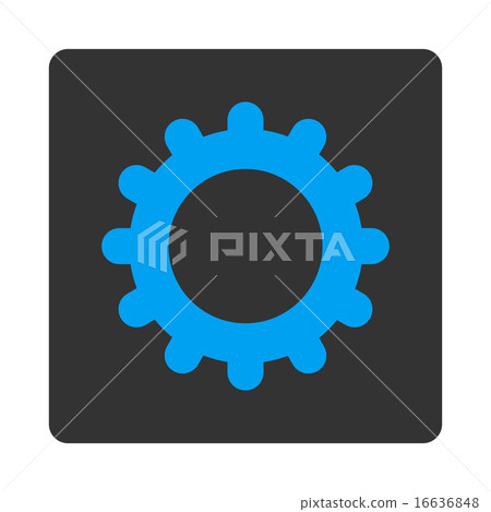 Gear flat blue and gray colors rounded button 16636848
