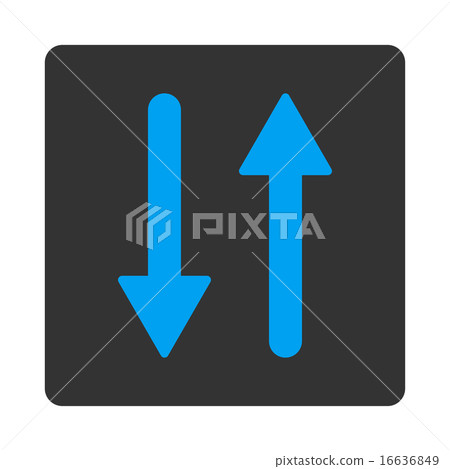 Arrows Exchange Vertical flat blue and gray colors rounded button 16636849