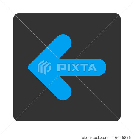 Arrow Left flat blue and gray colors rounded button 16636856
