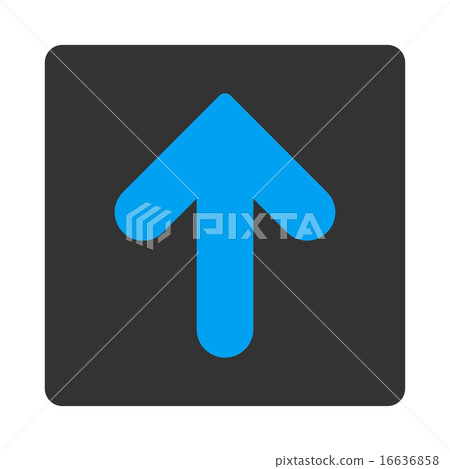 Arrow Up flat blue and gray colors rounded button 16636858