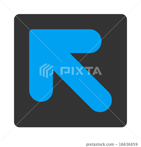 Arrow Up Left flat blue and gray colors rounded button 16636859