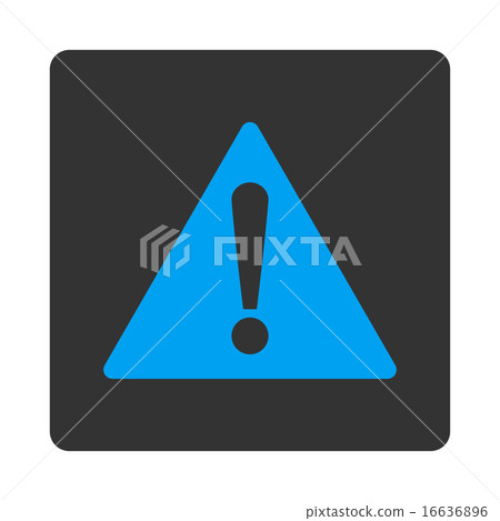 Warning flat blue and gray colors rounded button 16636896
