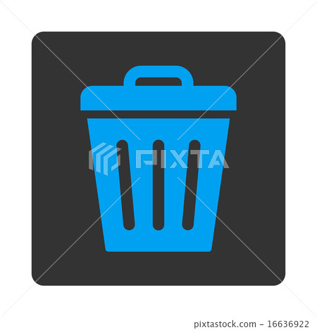 Trash Can flat blue and gray colors rounded button Trash Can flat blue and gray colors rounded button 16636922