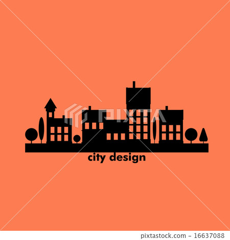 Color flat contours of the urban landscape Color flat contours of the urban landscape 16637088