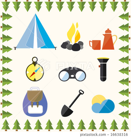 Tree Wild Camp Rest Equipment Vacation Mountain Vector Illustration Tree Wild Camp Rest Equipment Vacation Mountain Vector Illustration 16638316