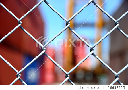 圍繞容器圍場的鐵絲網籬芭 16638325