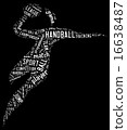 Handball pictogram on black background 16638487