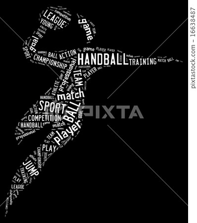 Handball pictogram on black background 16638487