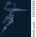 Handball pictogram on blue background 16638488