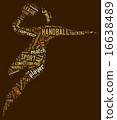 Handball pictogram on brown background 16638489