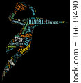 Handball pictogram  on dark background 16638490