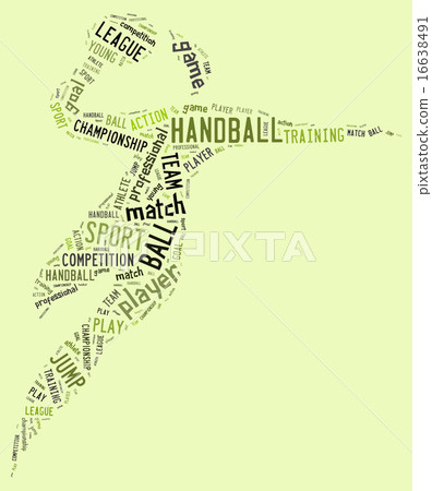 Handball pictogram on green background 16638491