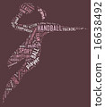 Handball pictogram on pink background 16638492