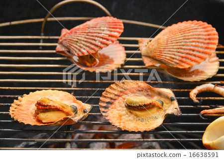 烤扇貝配黃油 16638591