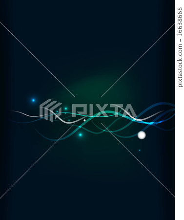 Glowing flowing waves and stars in dark space - Stock Illustration ...
