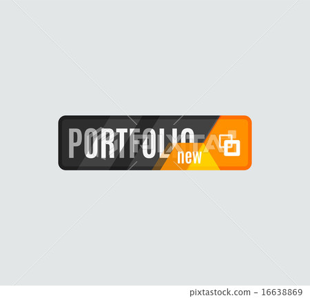 Portfolio button, futuristic hi-tech UI design 16638869