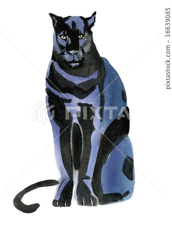Watercolor illustration of a Panther 16639085