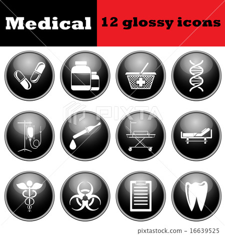 Set of medical glossy icons 16639525