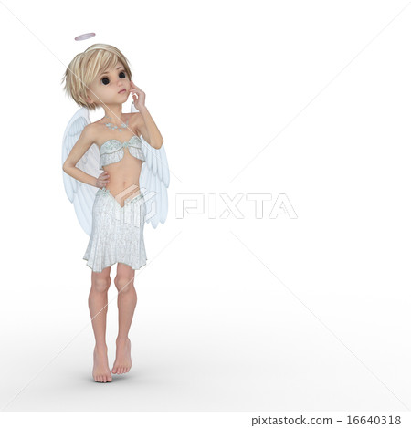 可愛的天使變形perming3DCG插圖素材 16640318