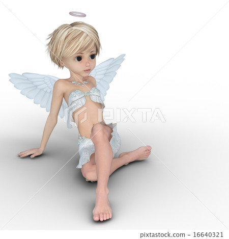Cute angel deformed perming3DCG illustrations material Cute angel deformed perming3DCG illustrations material 16640321