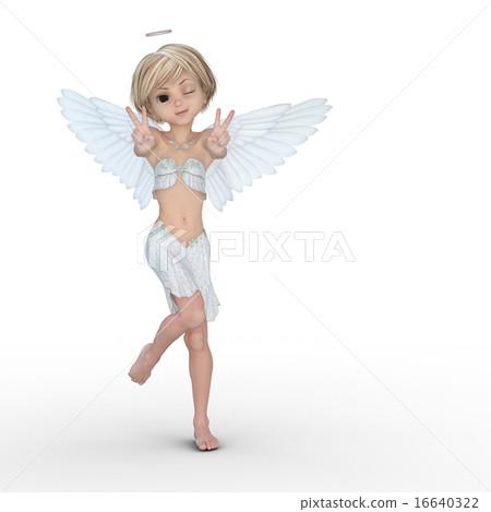 Cute angel deformed perming3DCG illustrations material Cute angel deformed perming3DCG illustrations material 16640322