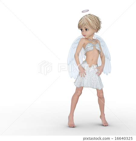 Cute angel deformed perming3DCG illustrations material 16640325