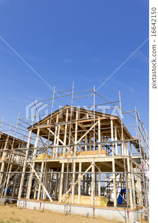Construction site image of wooden two-story house for sale Housing construction method of wooden shaft Construction site image of wooden two-story house for sale Housing construction method of wooden shaft 16642150