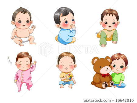 Baby 0 year old boy baby girl baby - Stock Illustration [16642810] - PIXTA