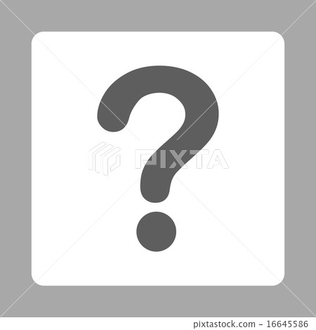 Question flat dark gray and white colors rounded button 16645586