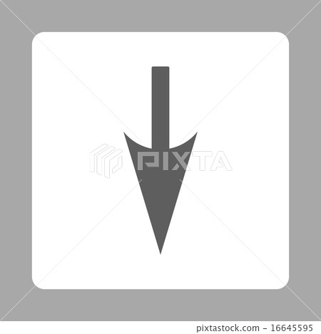 Sharp Down Arrow flat dark gray and white... - Stock Illustration ...