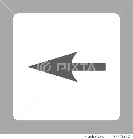 Sharp Left Arrow flat dark gray and white... - Stock Illustration ...