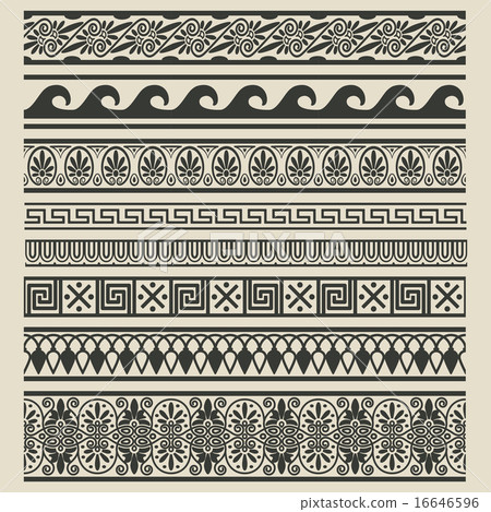Border decoration set. Greek ethnic patterns Border decoration set. Greek ethnic patterns 16646596