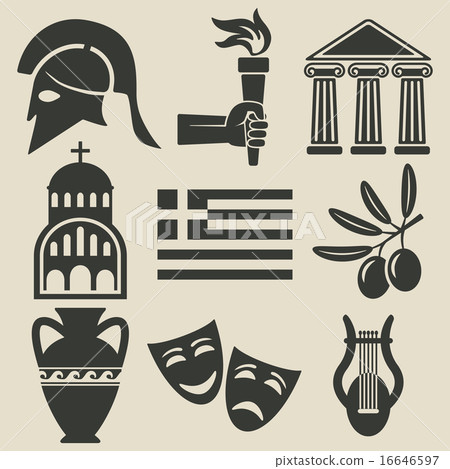 Greece symbol icons set Greece symbol icons set 16646597