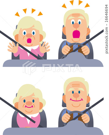 Elderly people driving a car 16646694