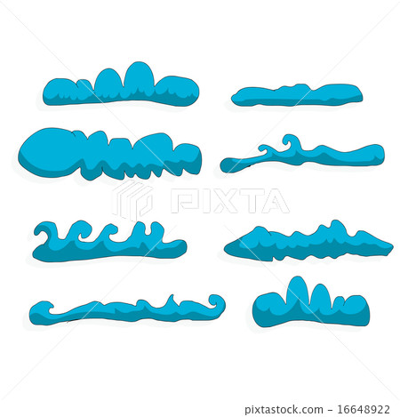 Hand drawn vintage blue clouds. Hand drawn vintage blue clouds. 16648922
