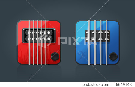 Vector electric guitar icons for music software 16649148